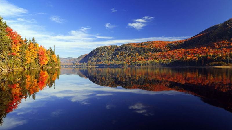 The autumn landscape at the Mont-Tremblant National Park in Quebec