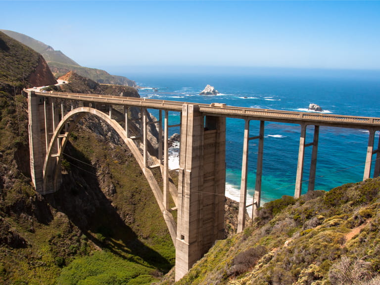 Pacific Coast Highway Driving From Los Angeles To San Francisco On   Bixby Bridge Highway 101 