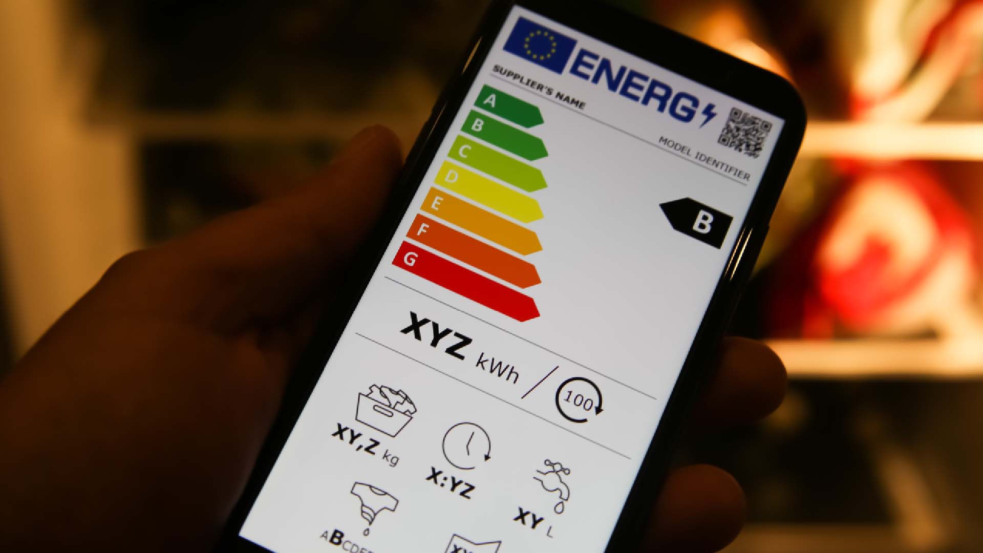 Energy certificate on a mobile phone