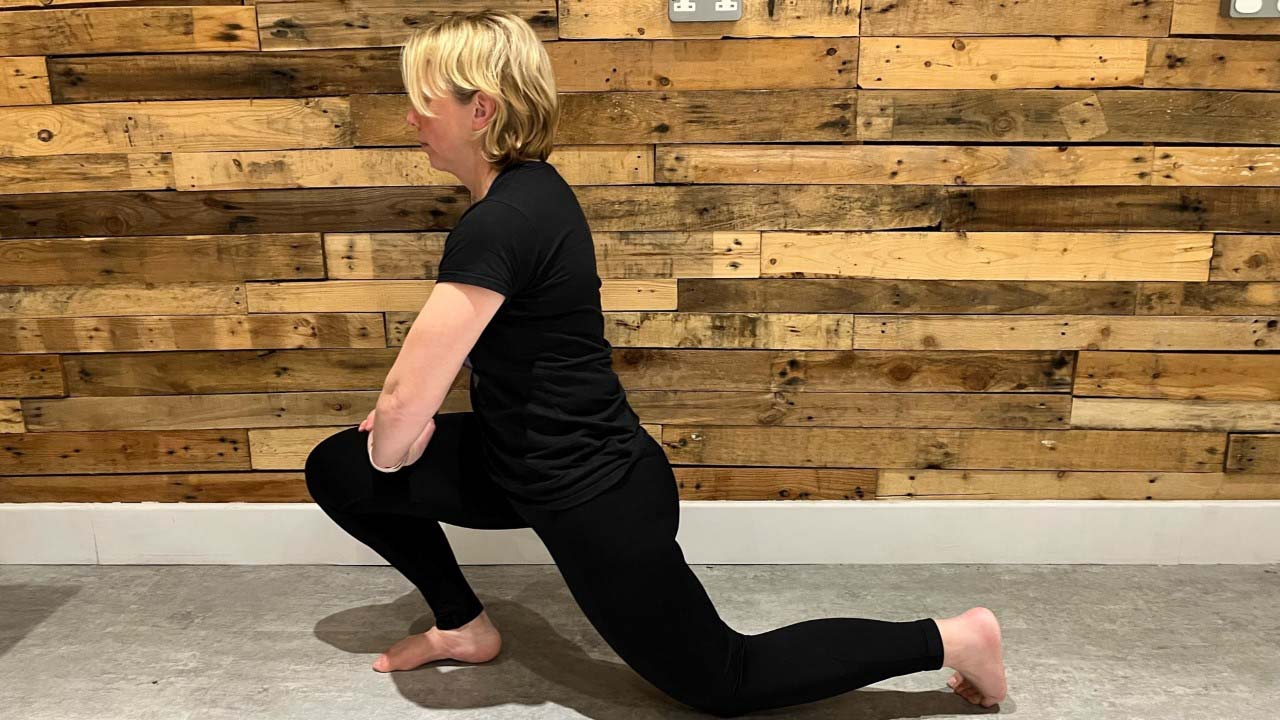 Hip-flexor-stretch helps with tight muscles and improve flexibility 