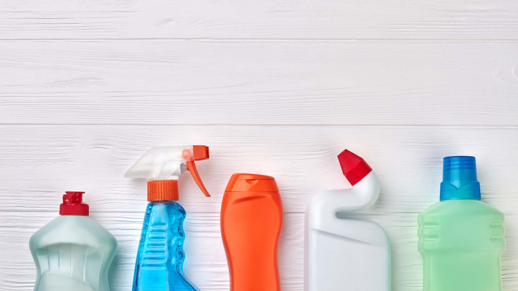 A selection of cleaning bottles