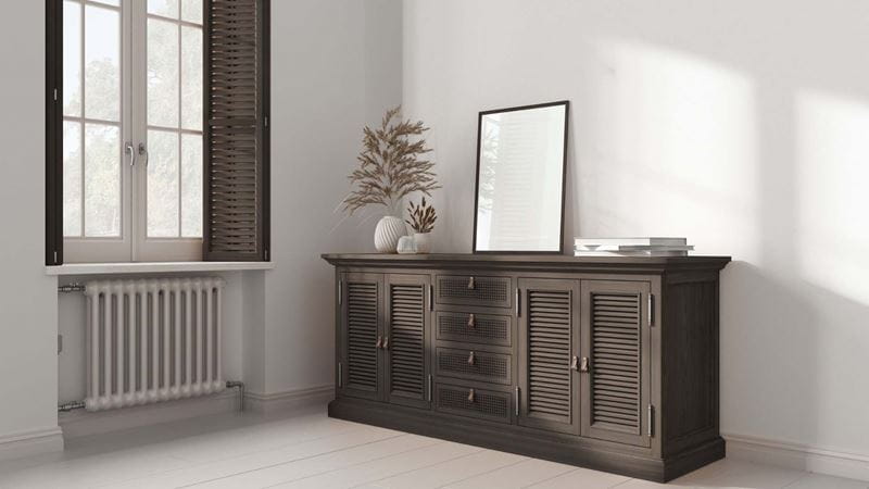 A radiator far away from furniture