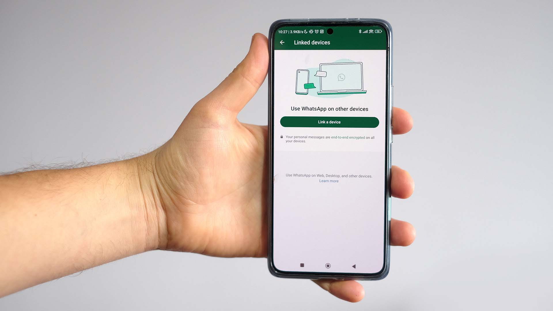 A phone screen showing the 'Linked Devices' section
