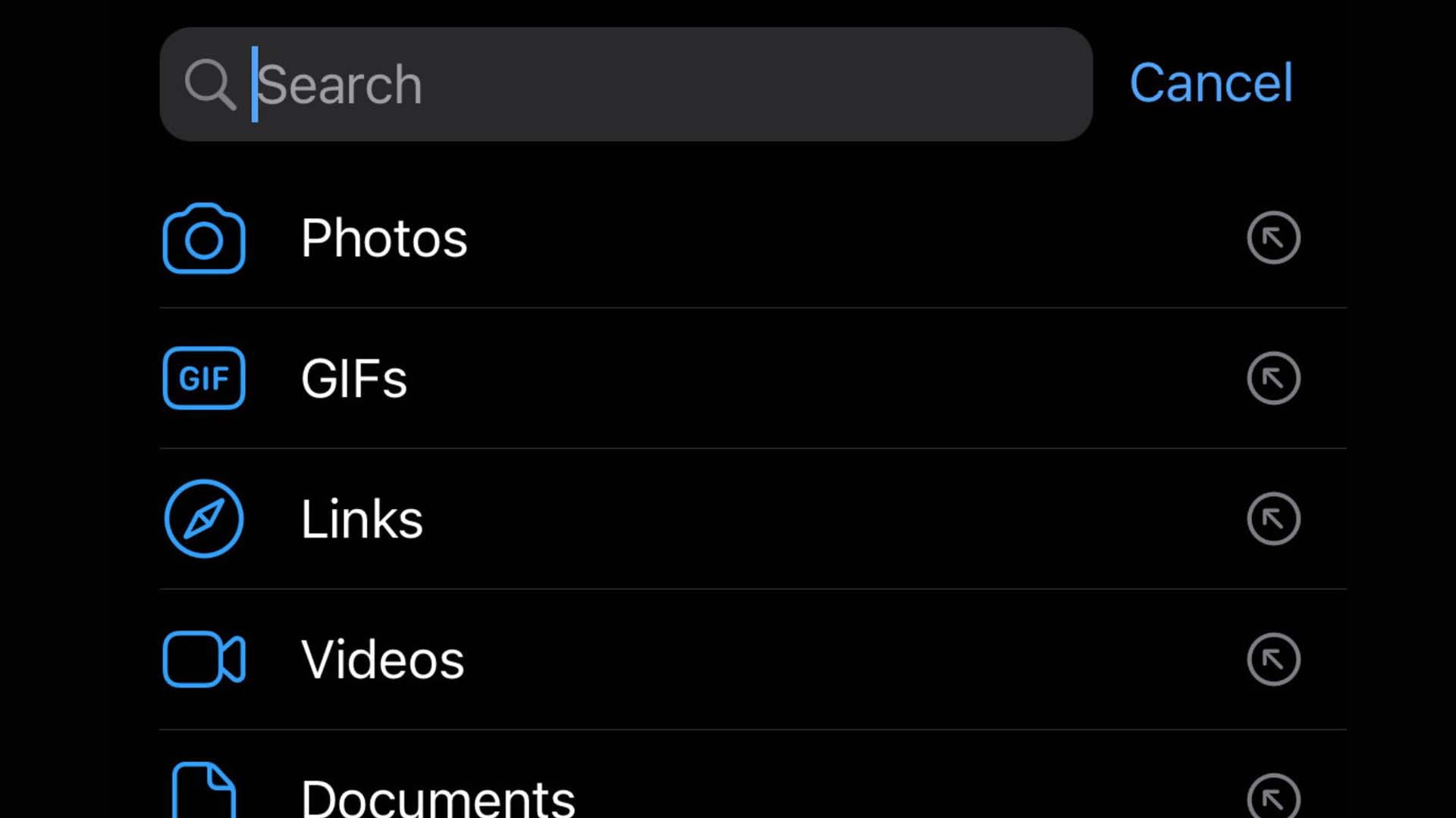A screenshot to show the search function in Whatsapp