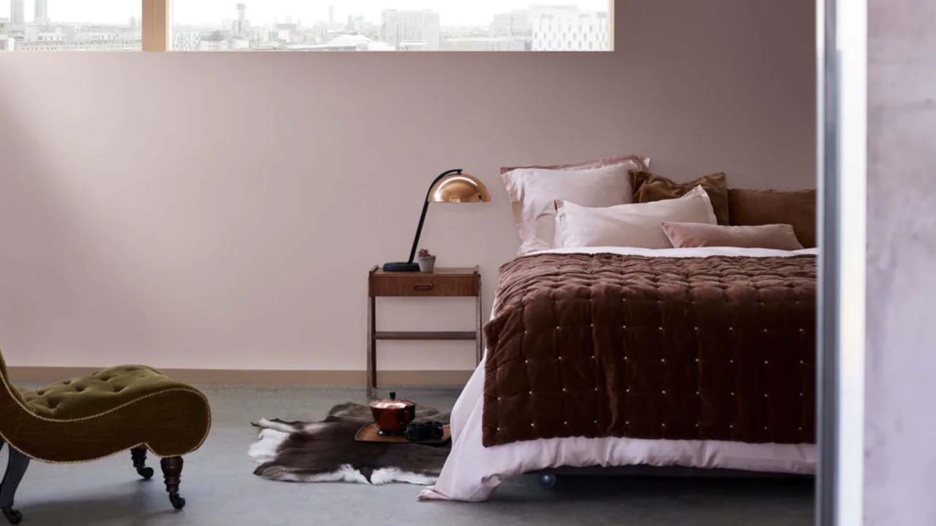 This Dulux dusky pink shade shows that pink can be modern and unisex, too