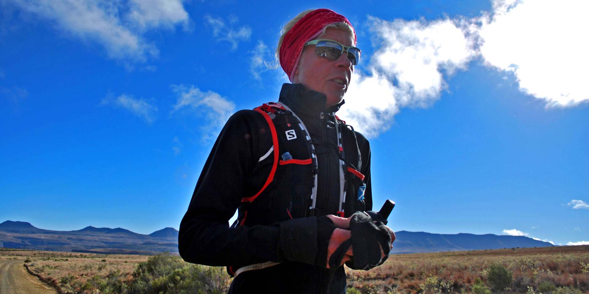 Mimi Anderson on a trail run