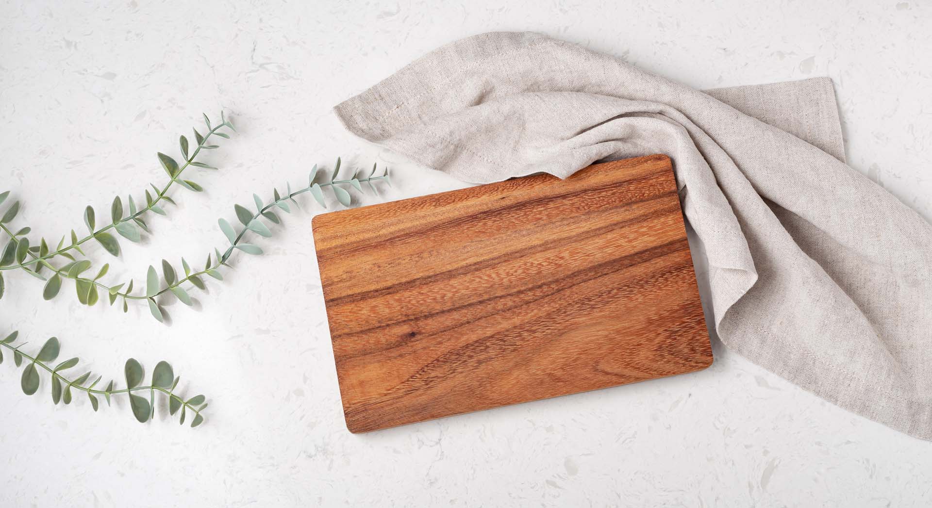 A wooden chopping board