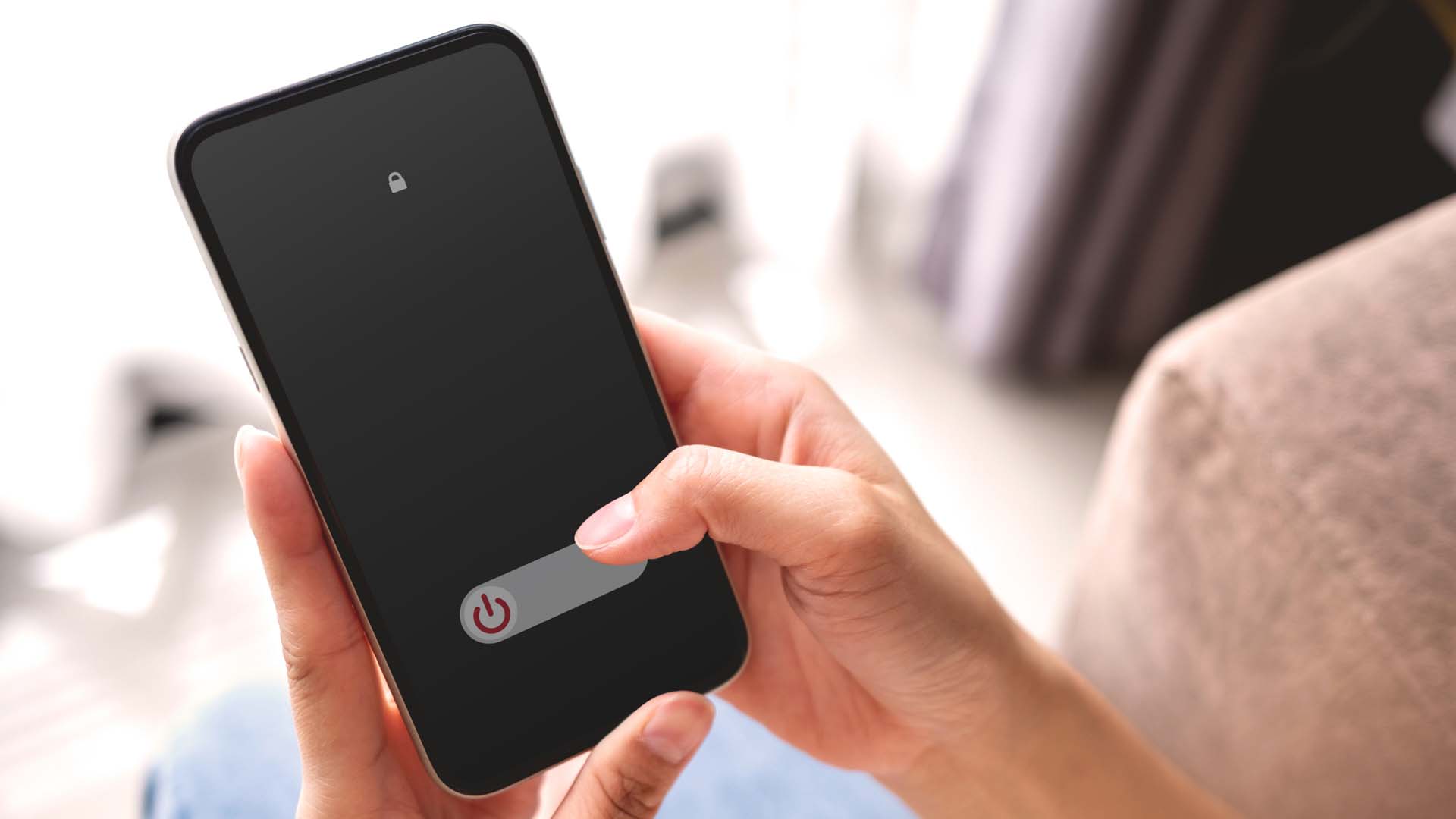 Smartphone being turned off