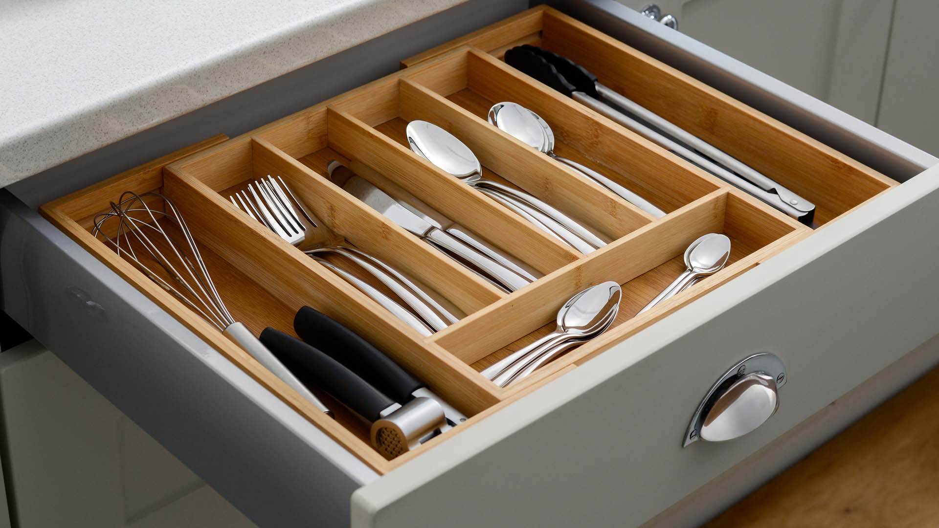 Keep cutlery organised with individual compartments, and don't overfill them.