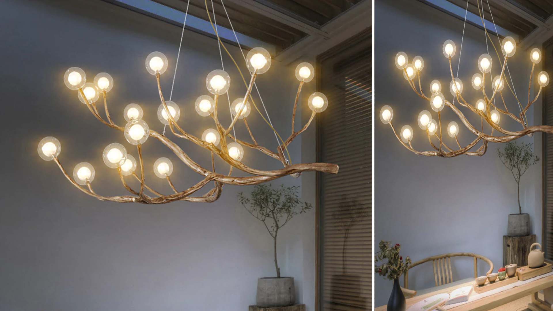 Create your own version with a branch and battery powered solar lights