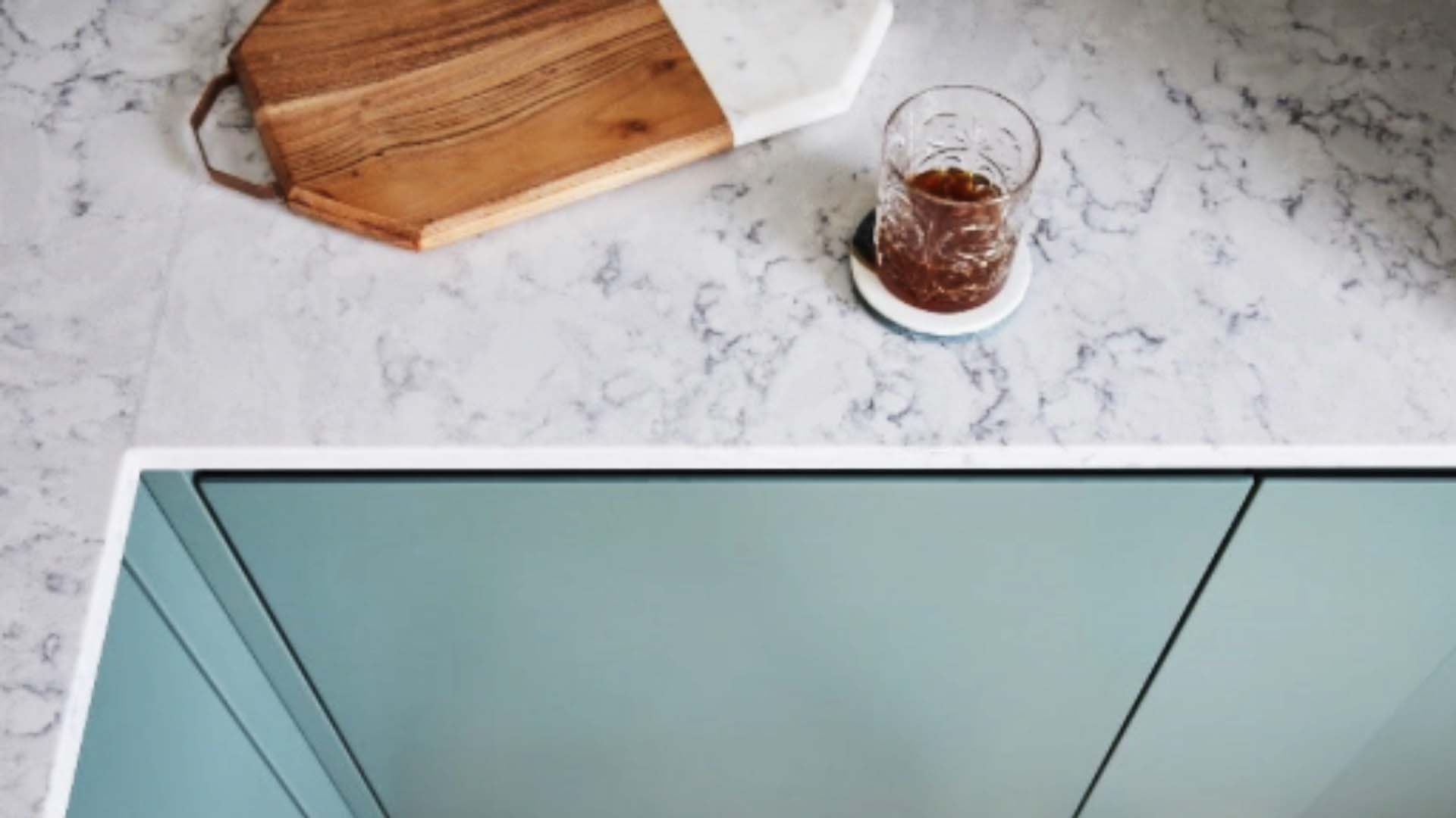 John Lewis of Hungerford kitchen with worktop made of polished quartz