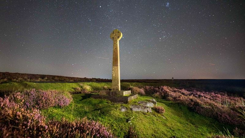 starry sky above the moors at Rosedale, North York Moors