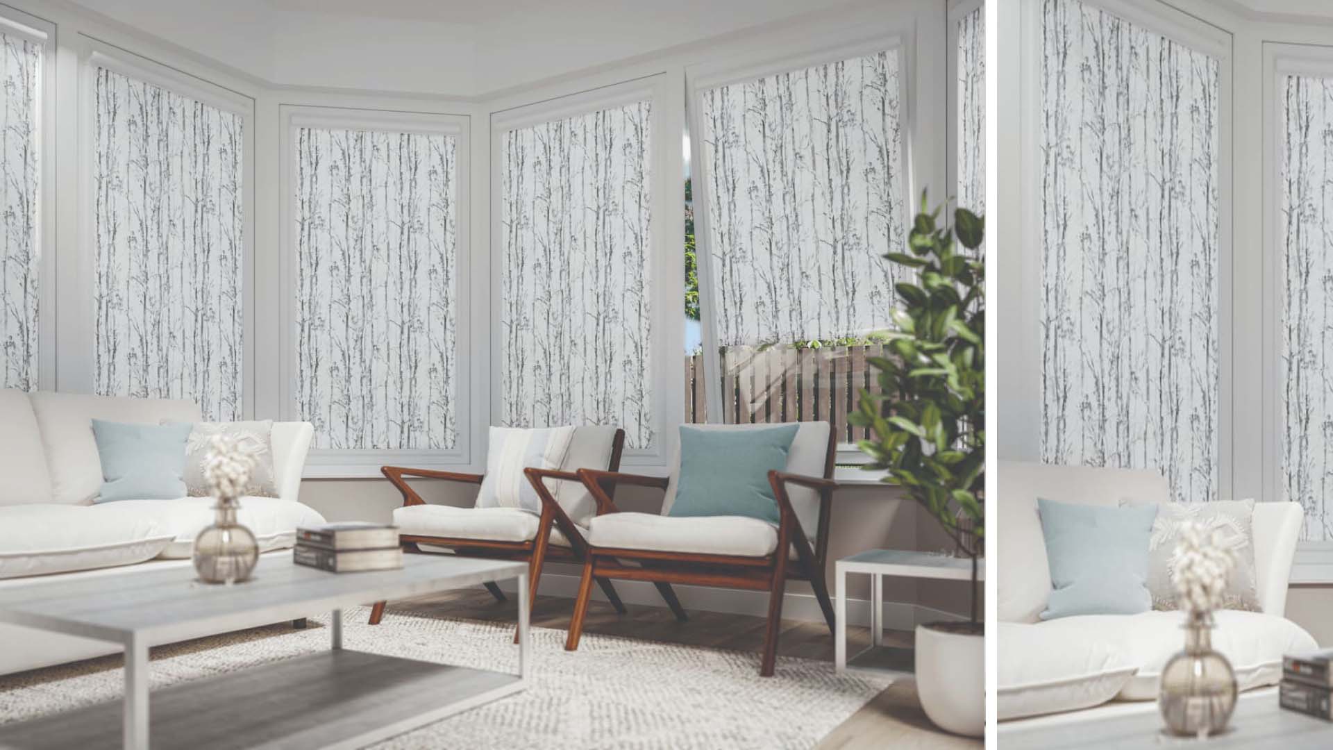 Conservatory with patterned blinds