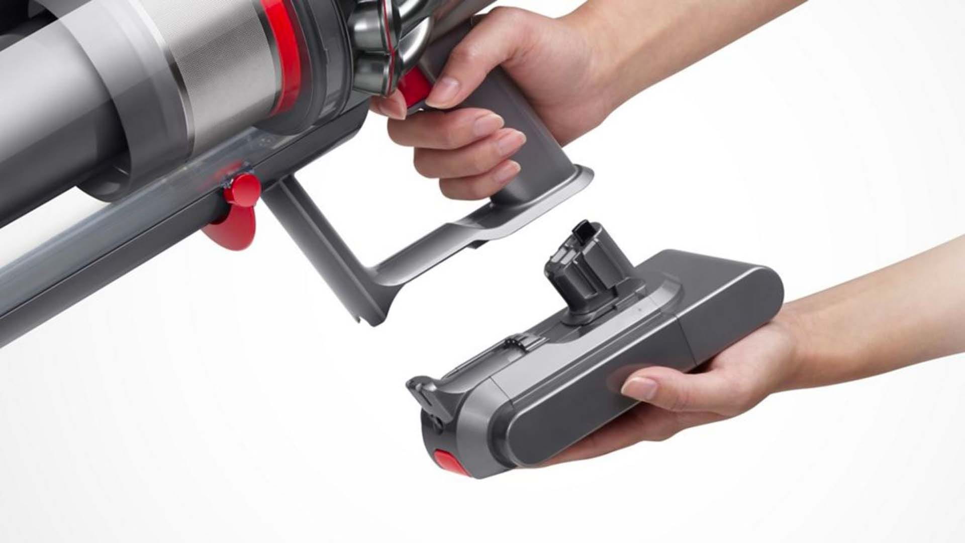 How to disconnect the battery from the cordless Dyson