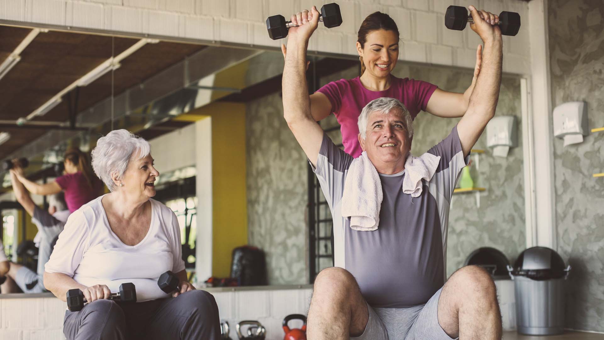 A gym workout with a PT is a great choice