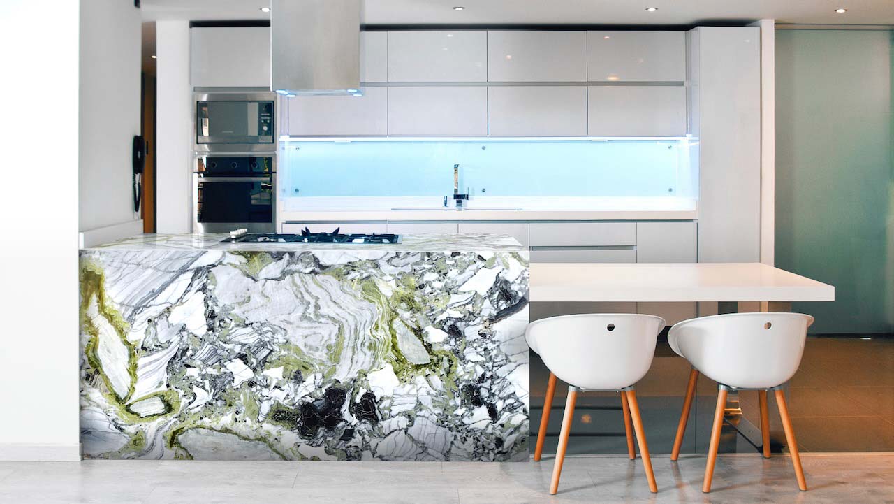 Cullifords White Beauty Polished Kitchen Island