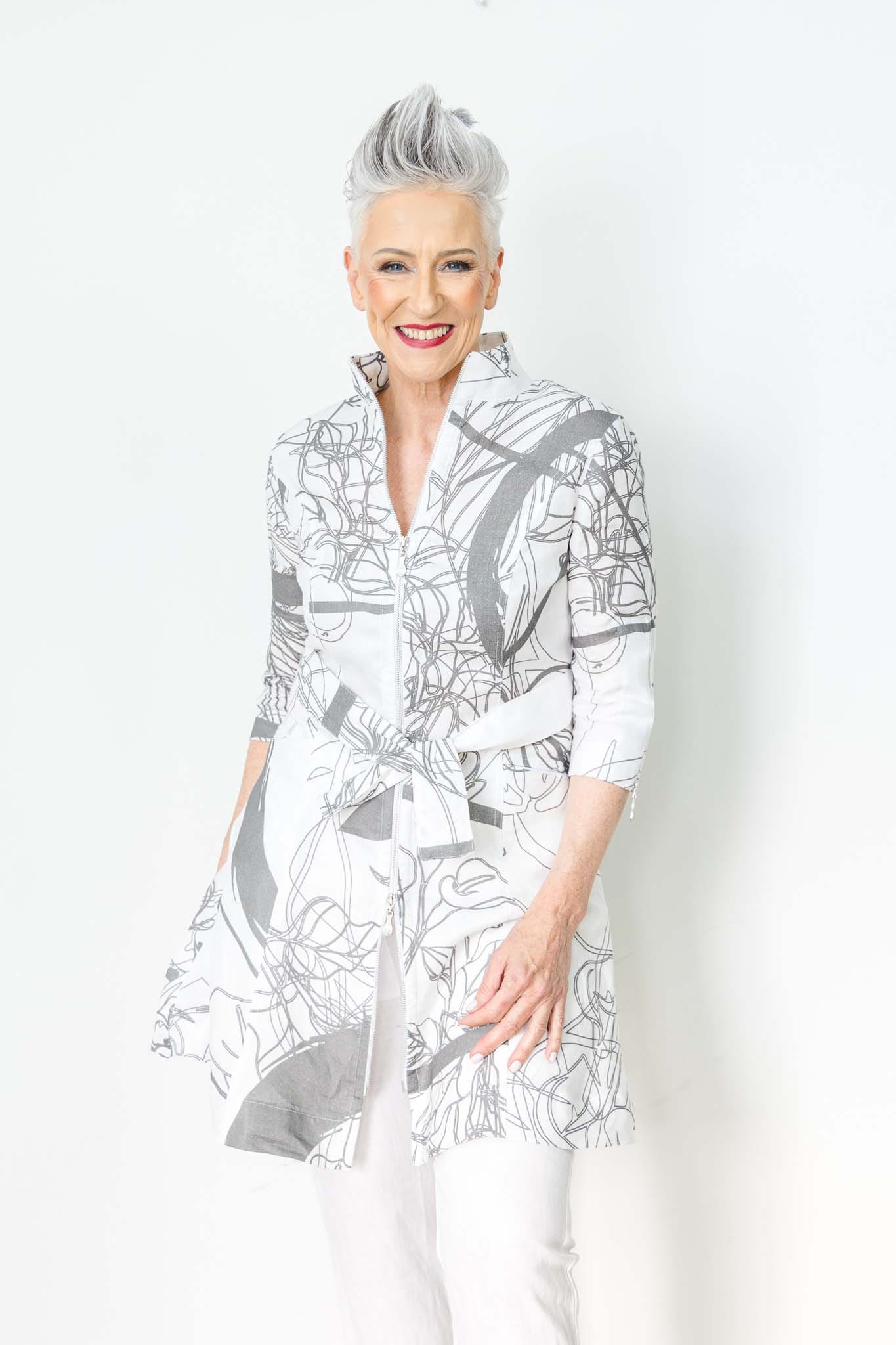 Model Deborah Chambers smiles at the camera