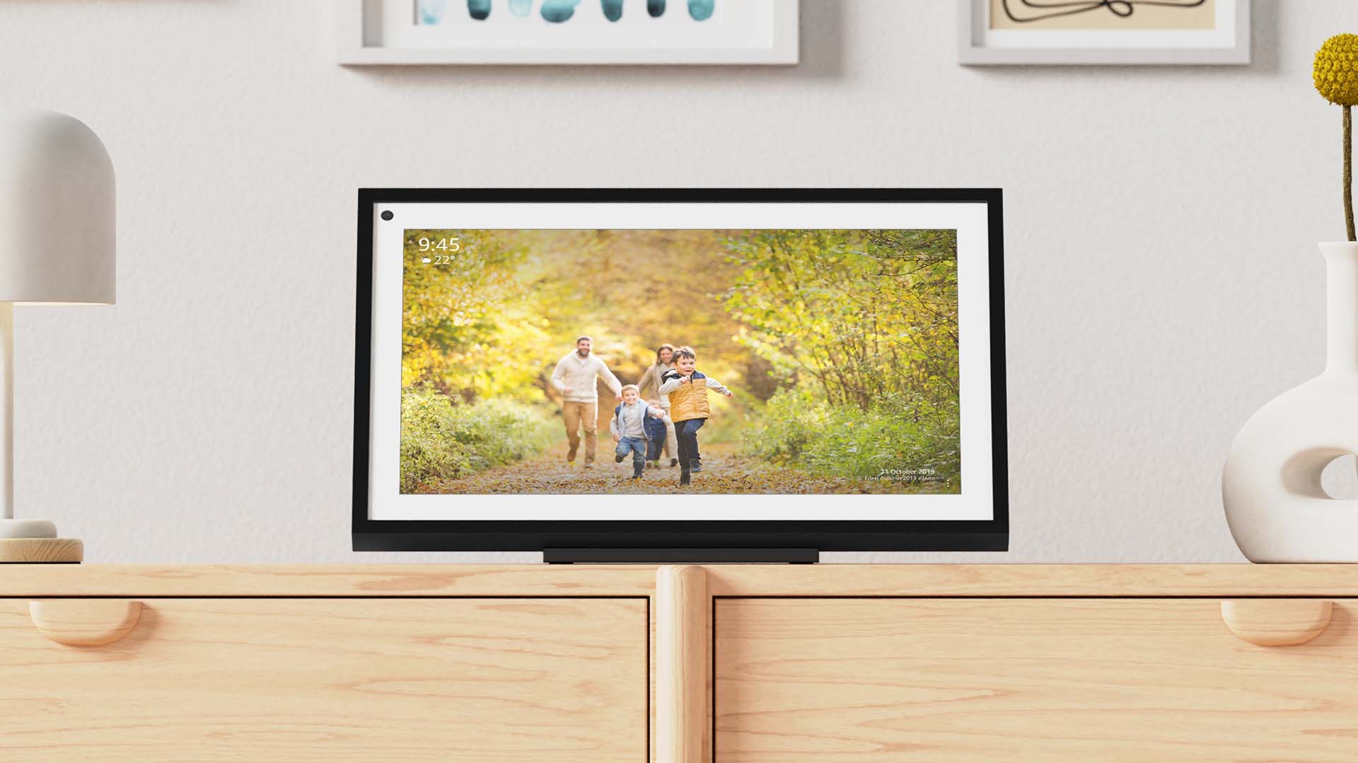 Echo Show balanced on the drawers
