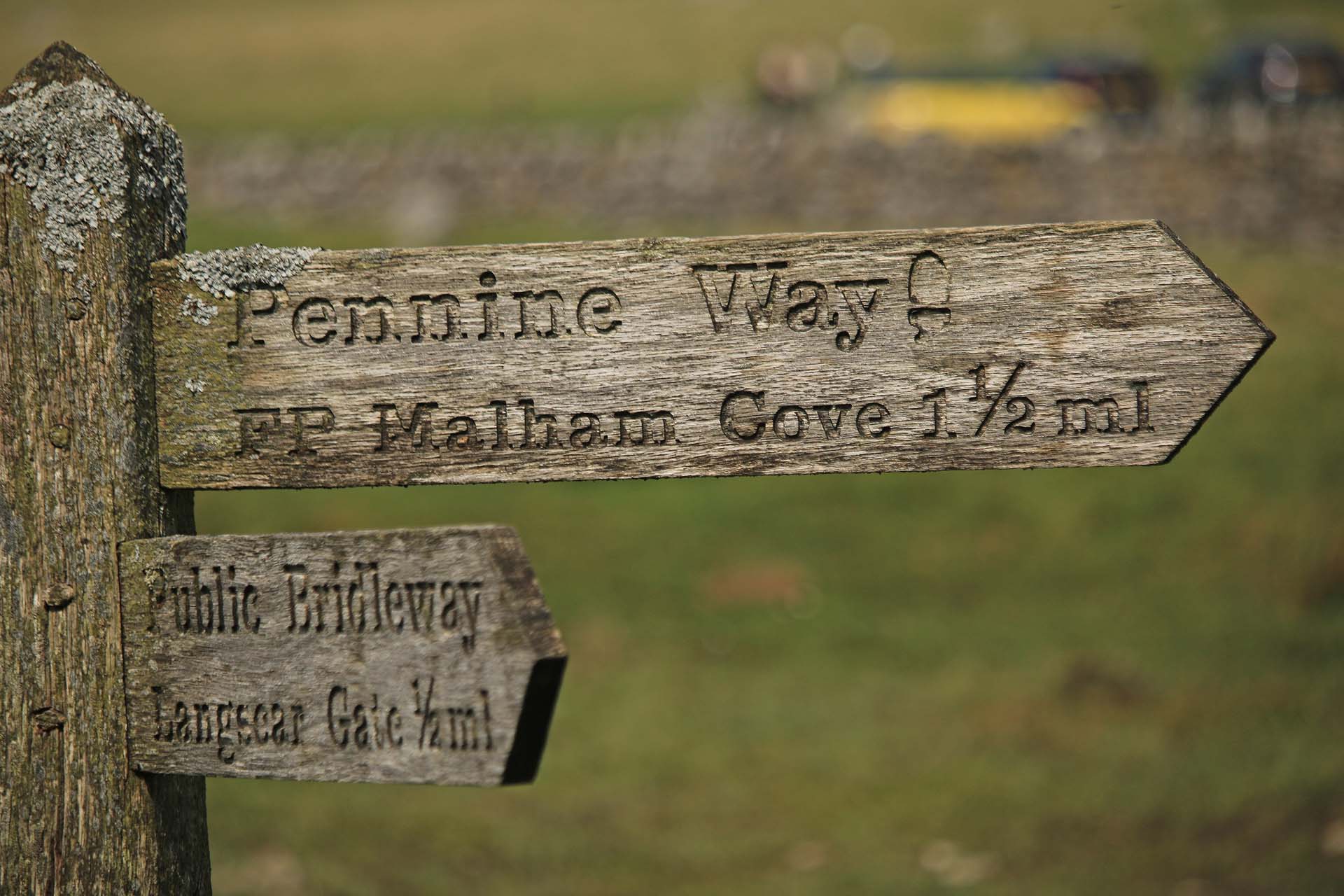 The Pennine Way long distance footpath sign