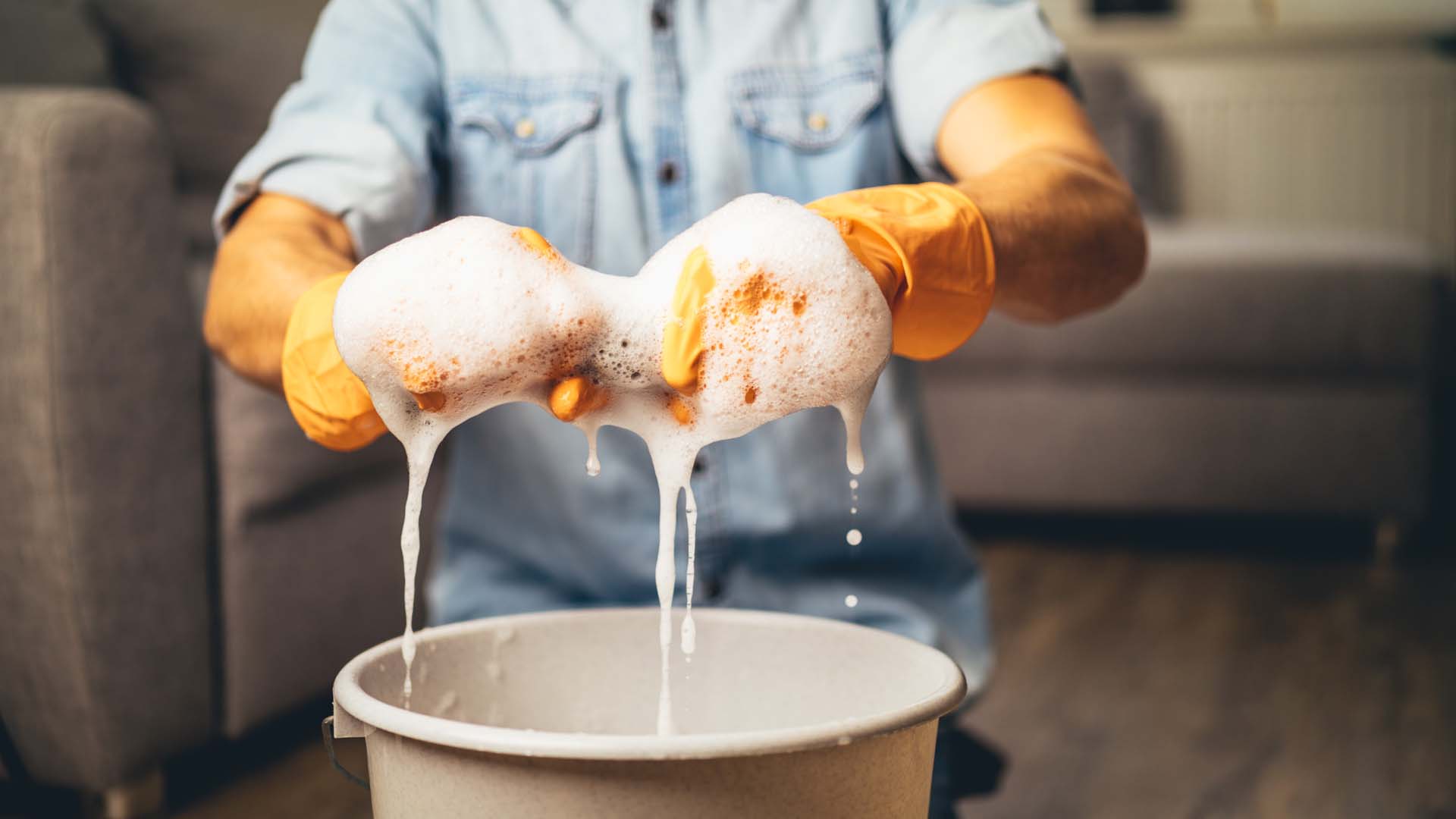 Always wring out excess water - your cloth should be damp, not wet