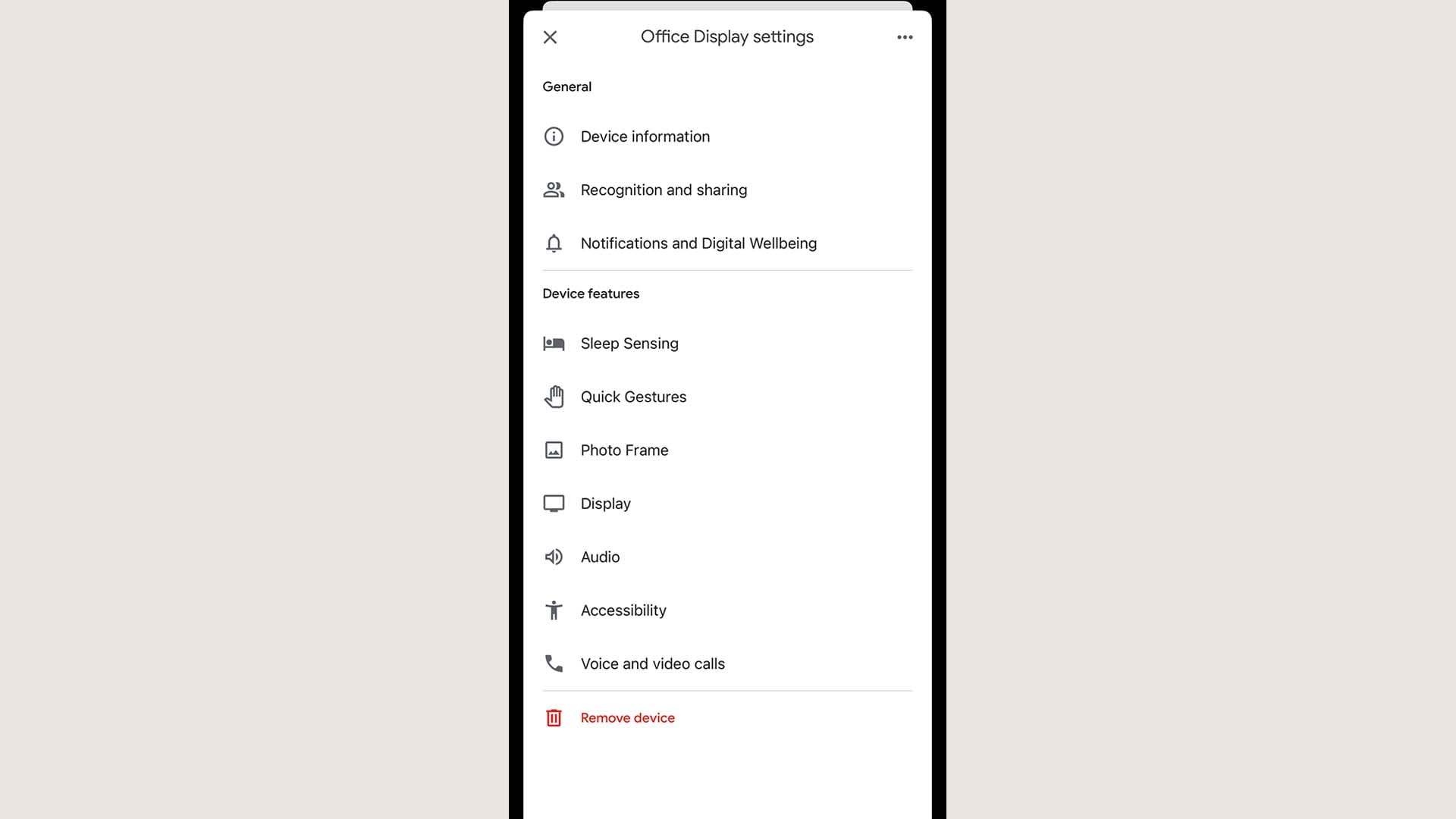 setting up screen for a Google Nest