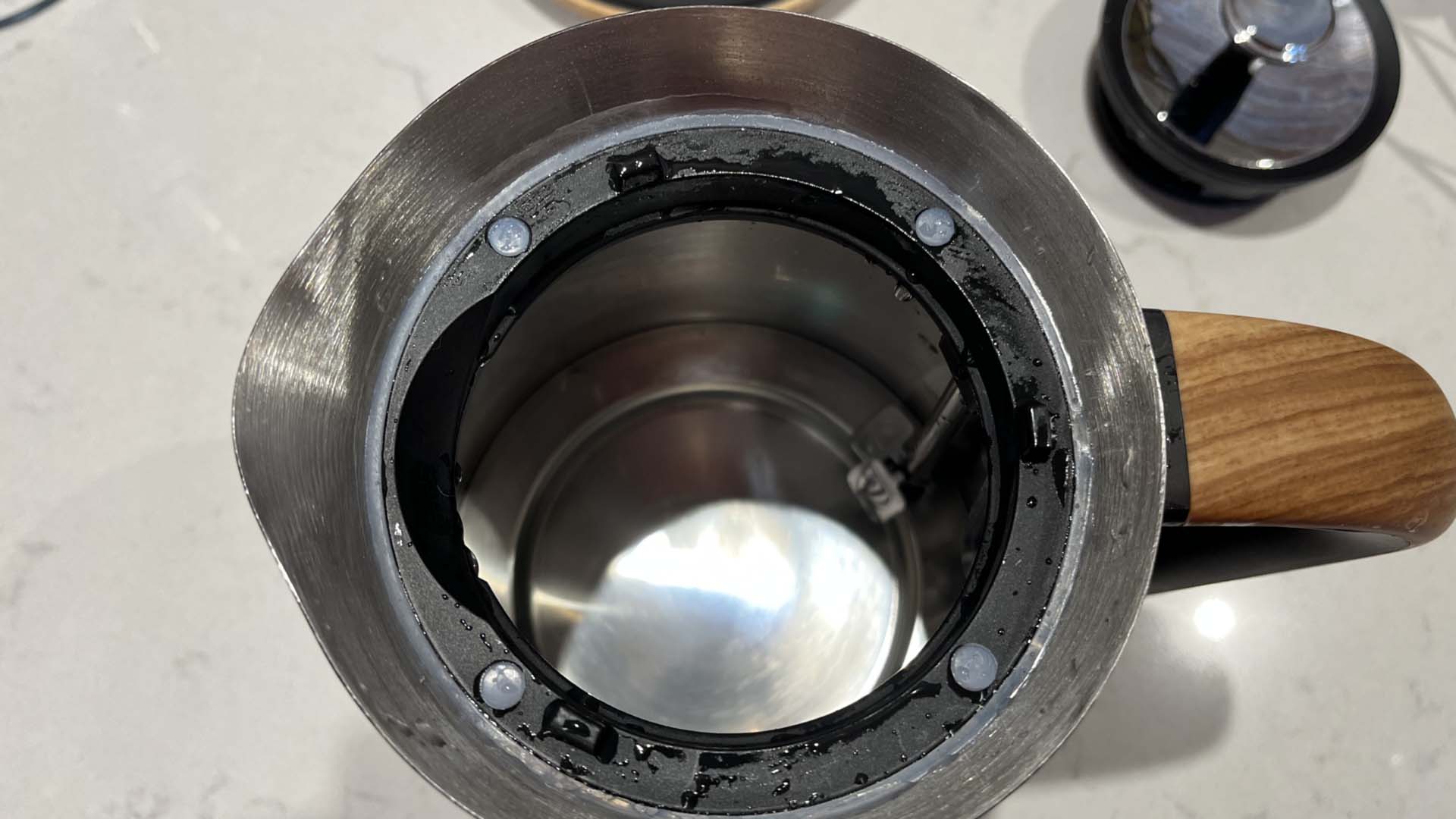 The inside of a clean kettle