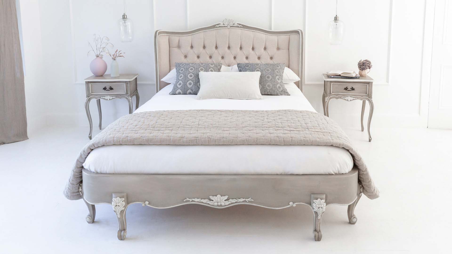 French bedroom with neutral colours