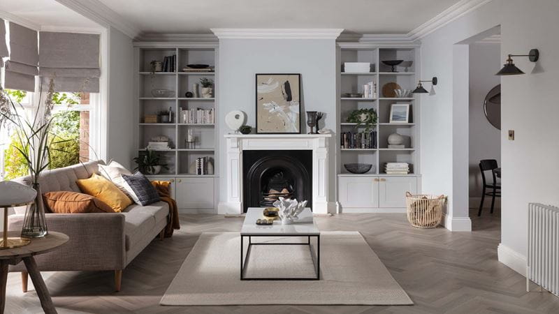 bespoke alcoves as storage in the lounge