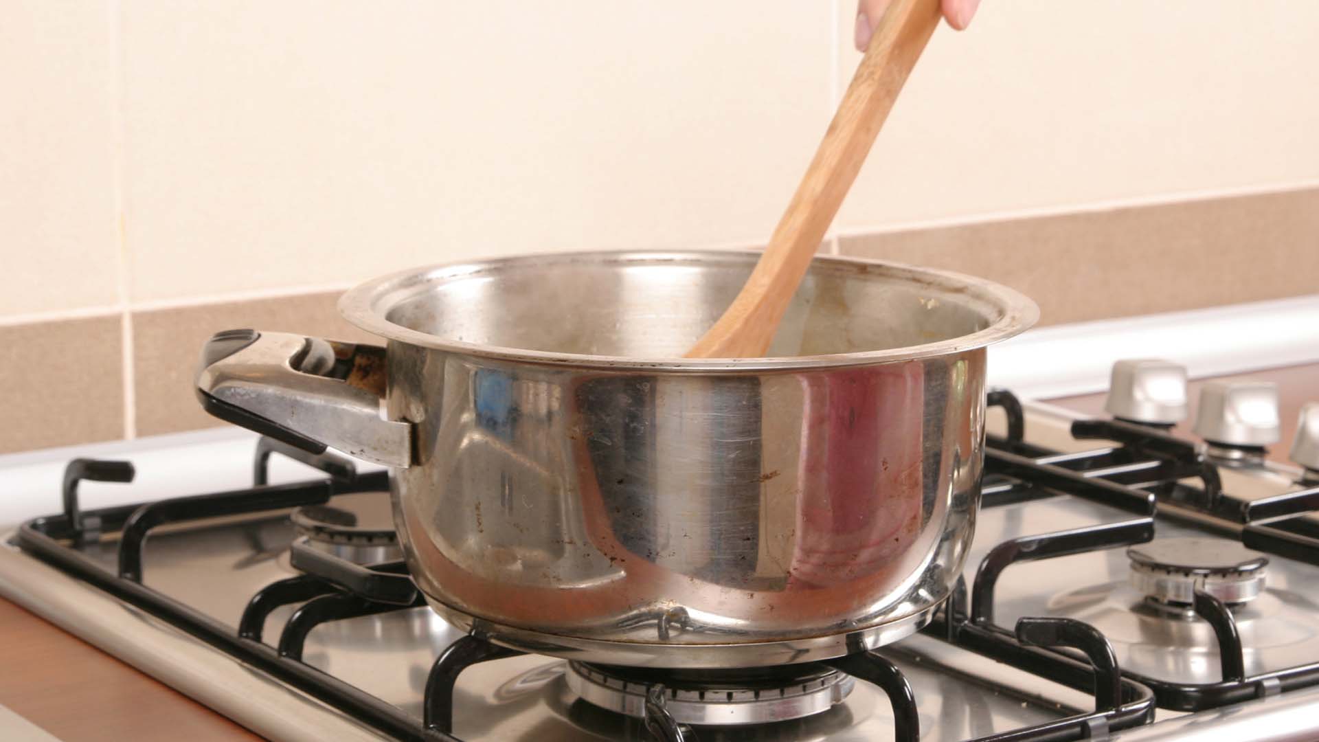 Use the power of hot water to lift away the burnt remnants