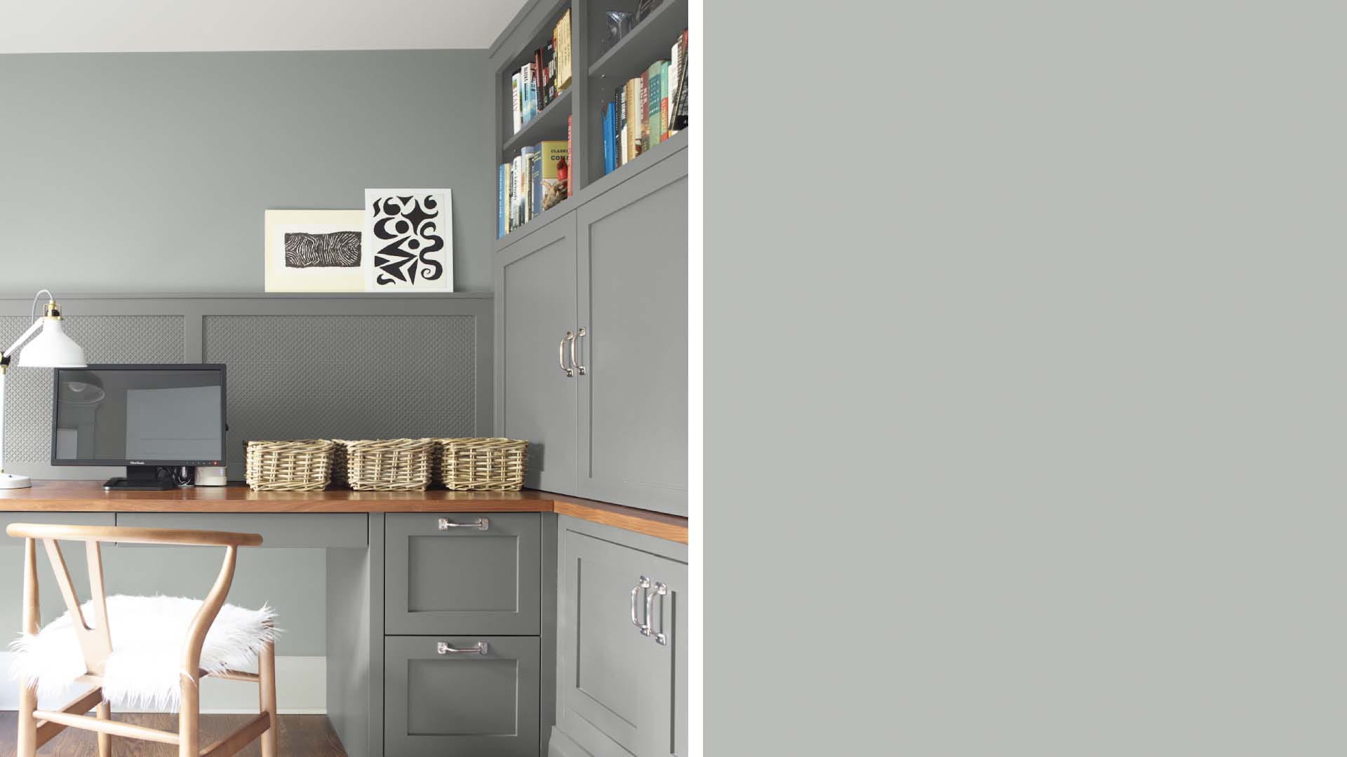 A grey coloured office space