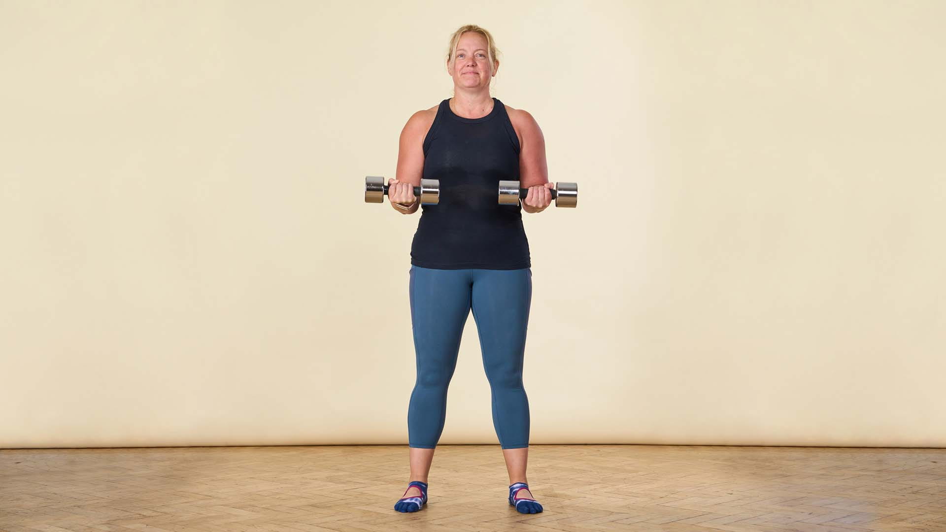 Lifting dumbells for a bicep curl