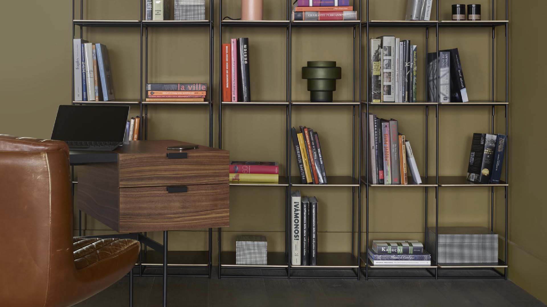 A brown coloured office space