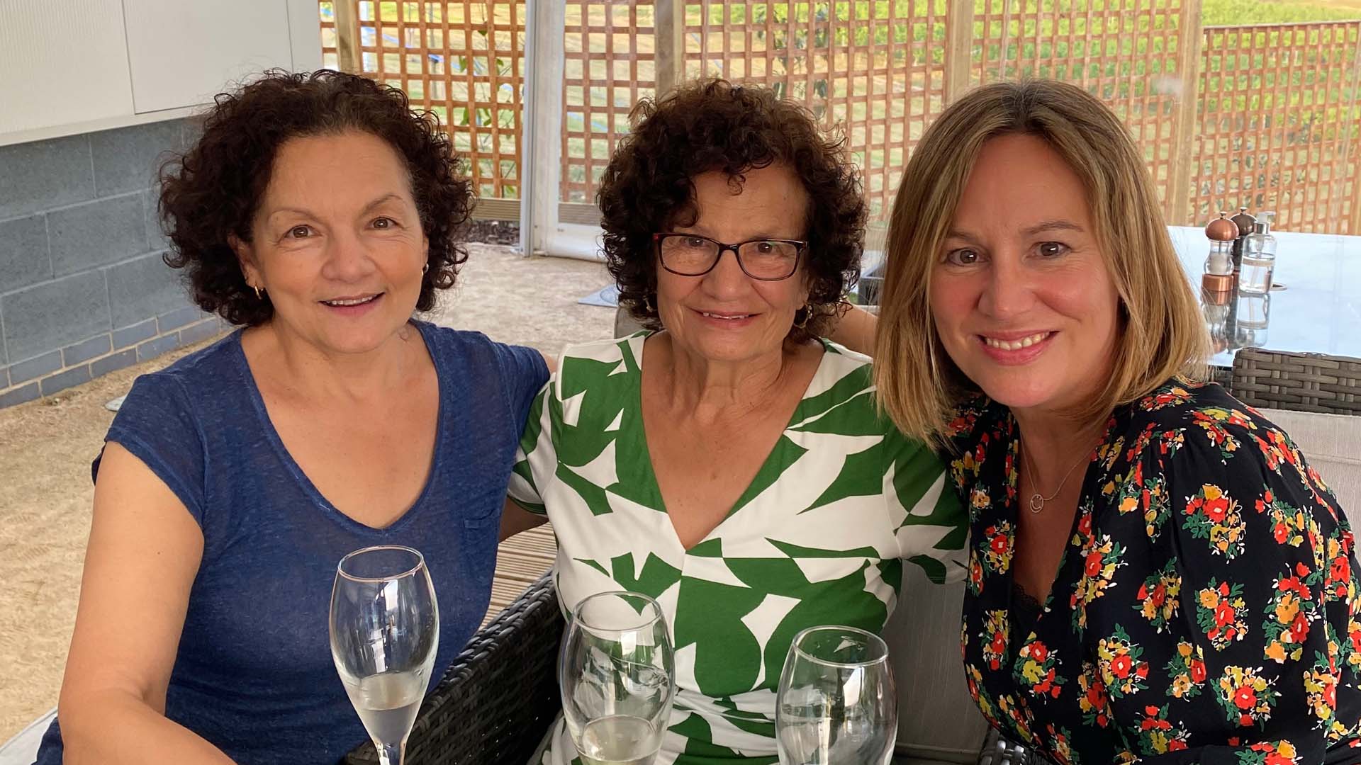 Marianne (right) with her sister Vanna (left) and mum Maria (centre)