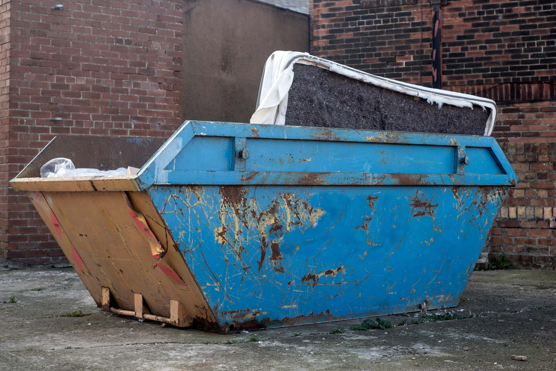 An empty skip