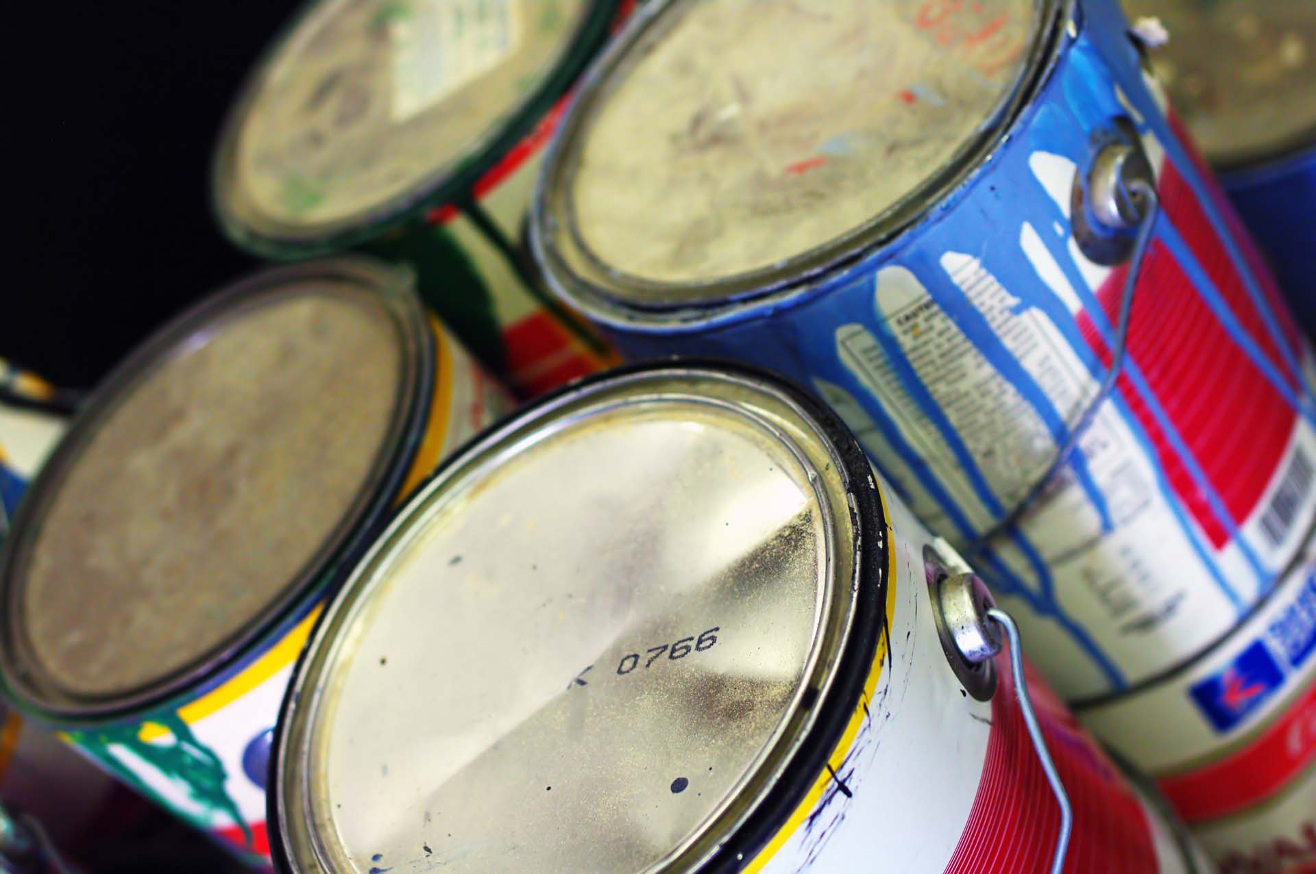 Empty paint cans