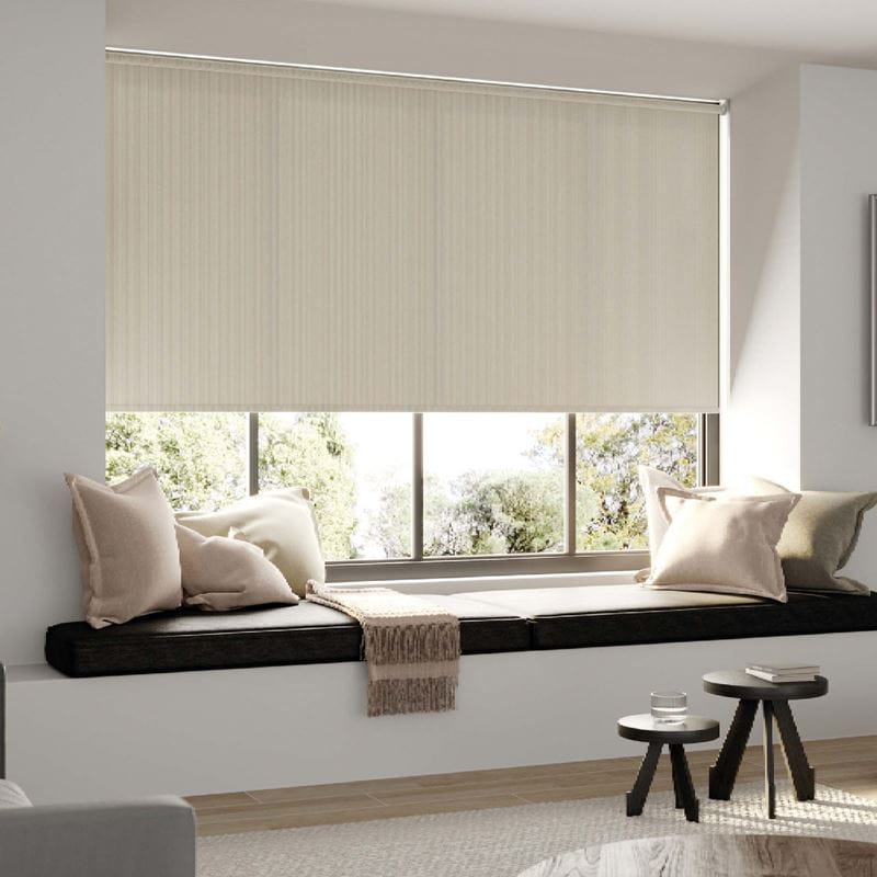 window seat with a huge window