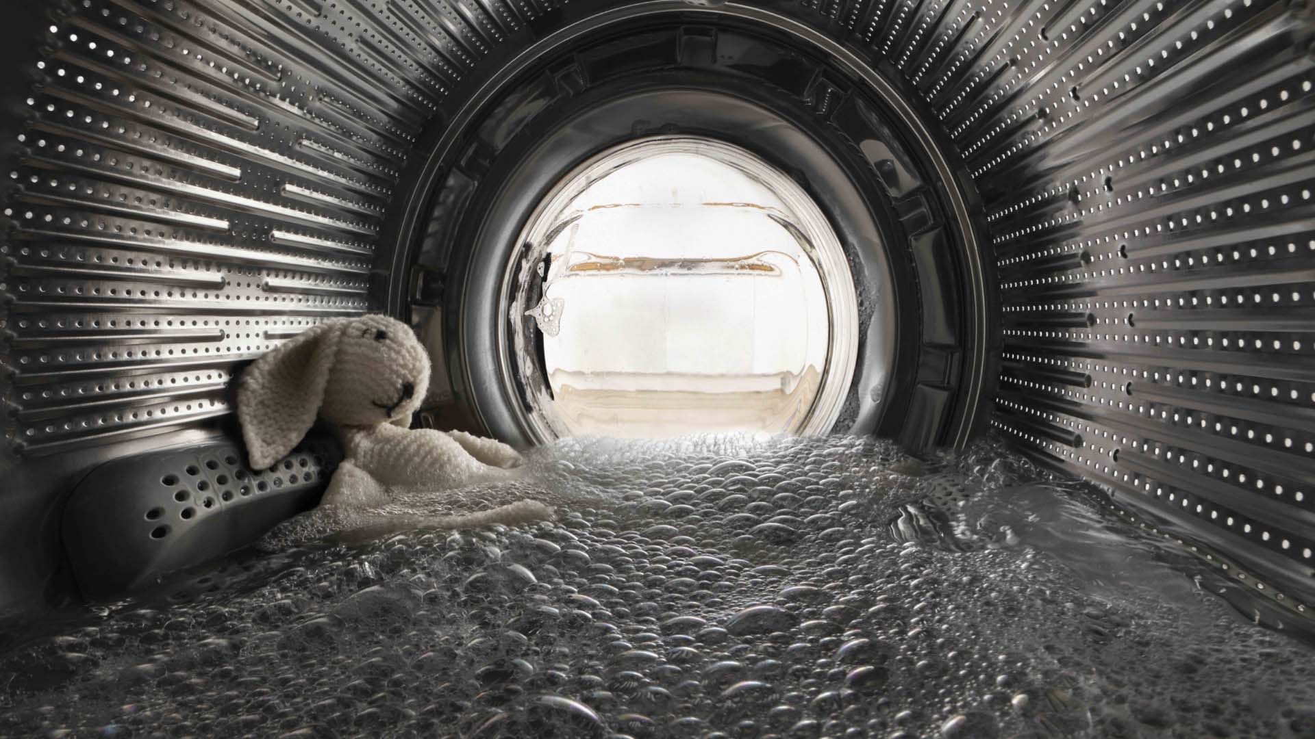 toy in a washing machine drum