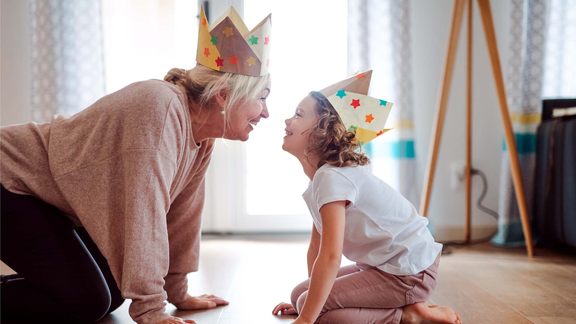 A grandma playing with her grandchild