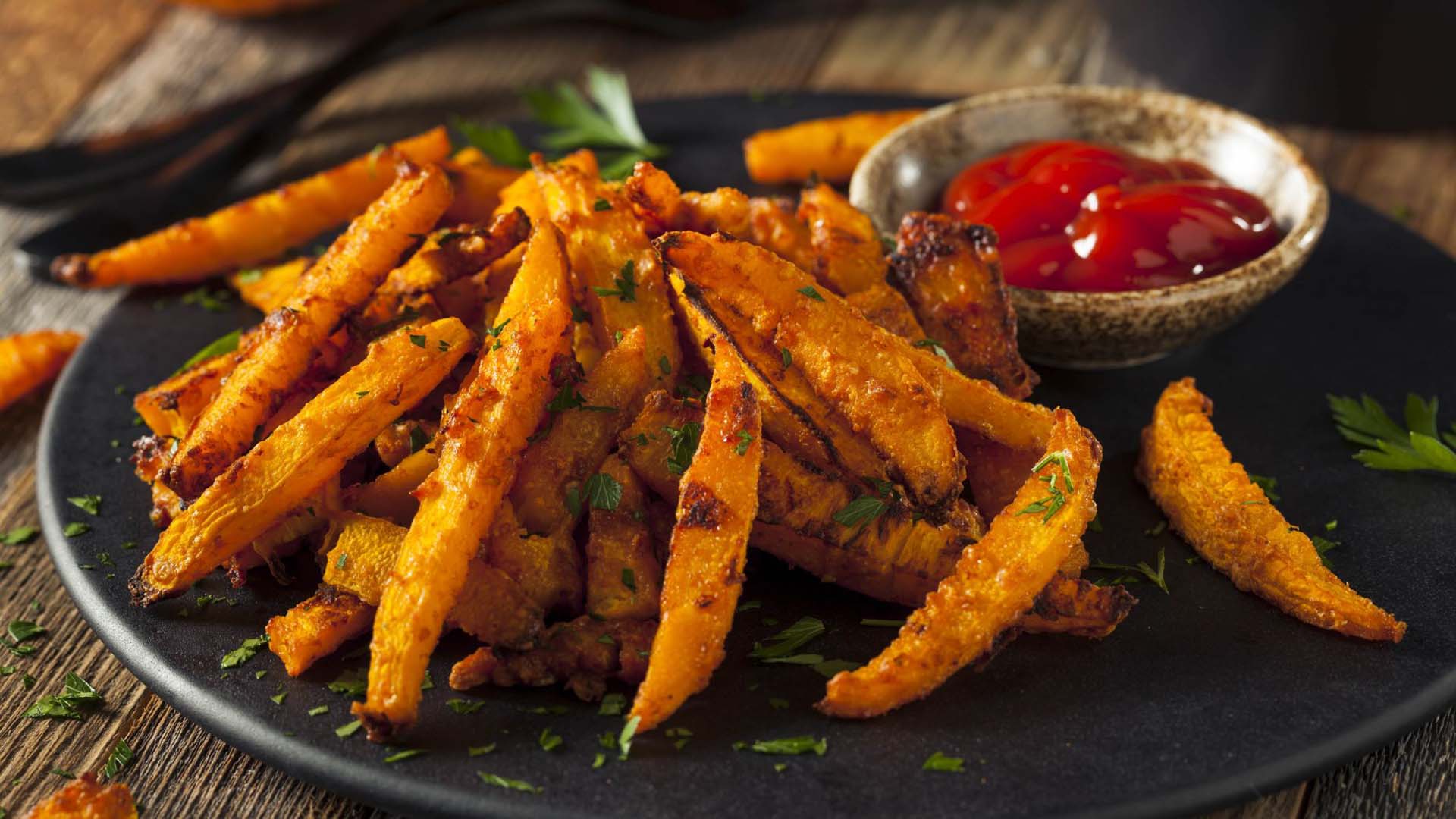Pumpkin fries made in an air fryer