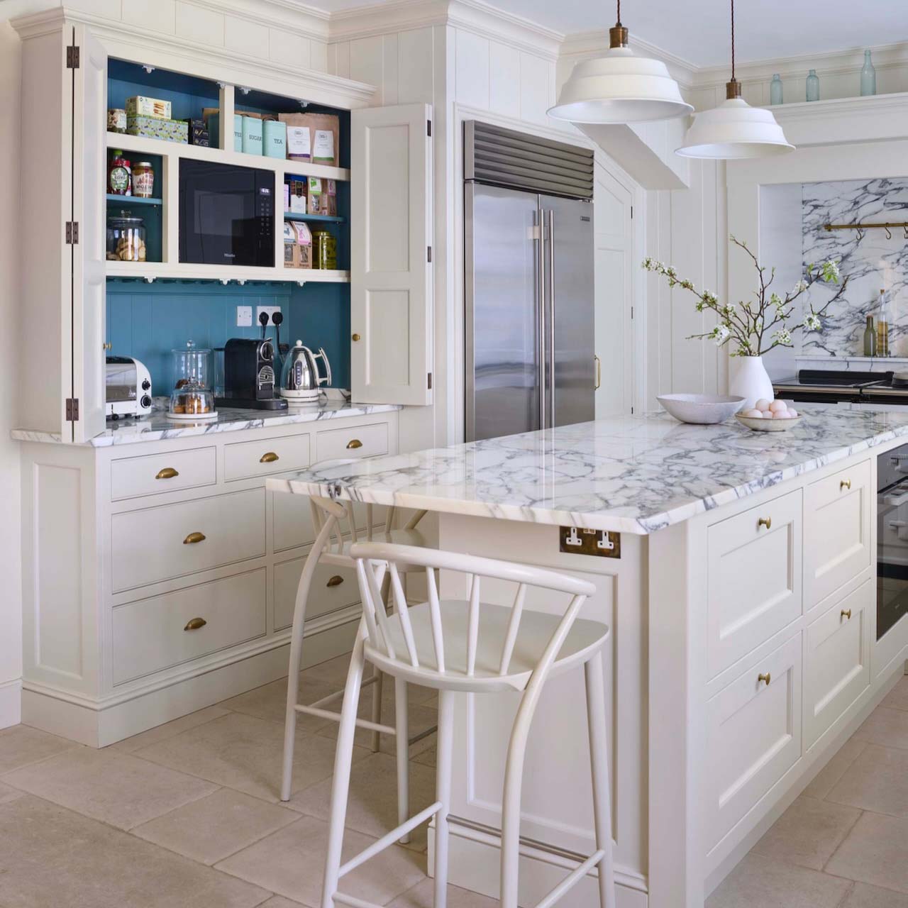 White Martin Moore kitchen with island