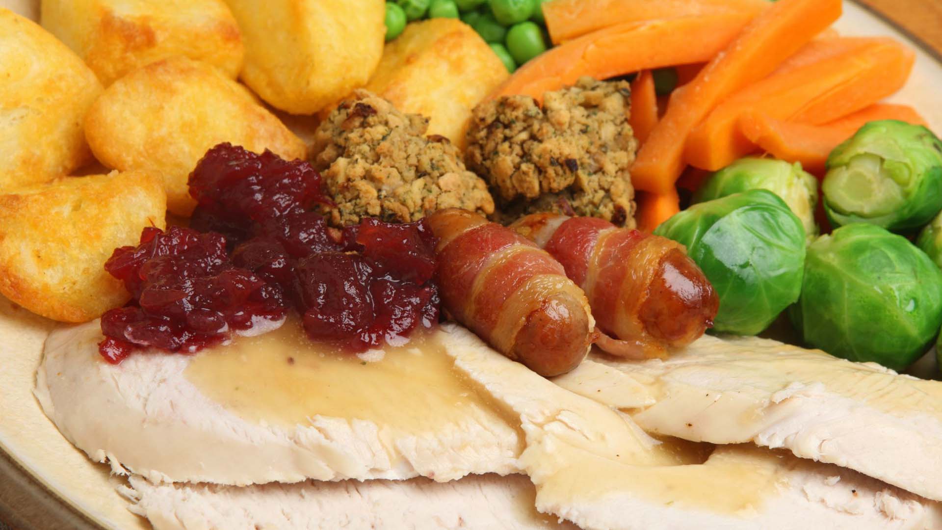 a christmas dinner cooked in an air fryer