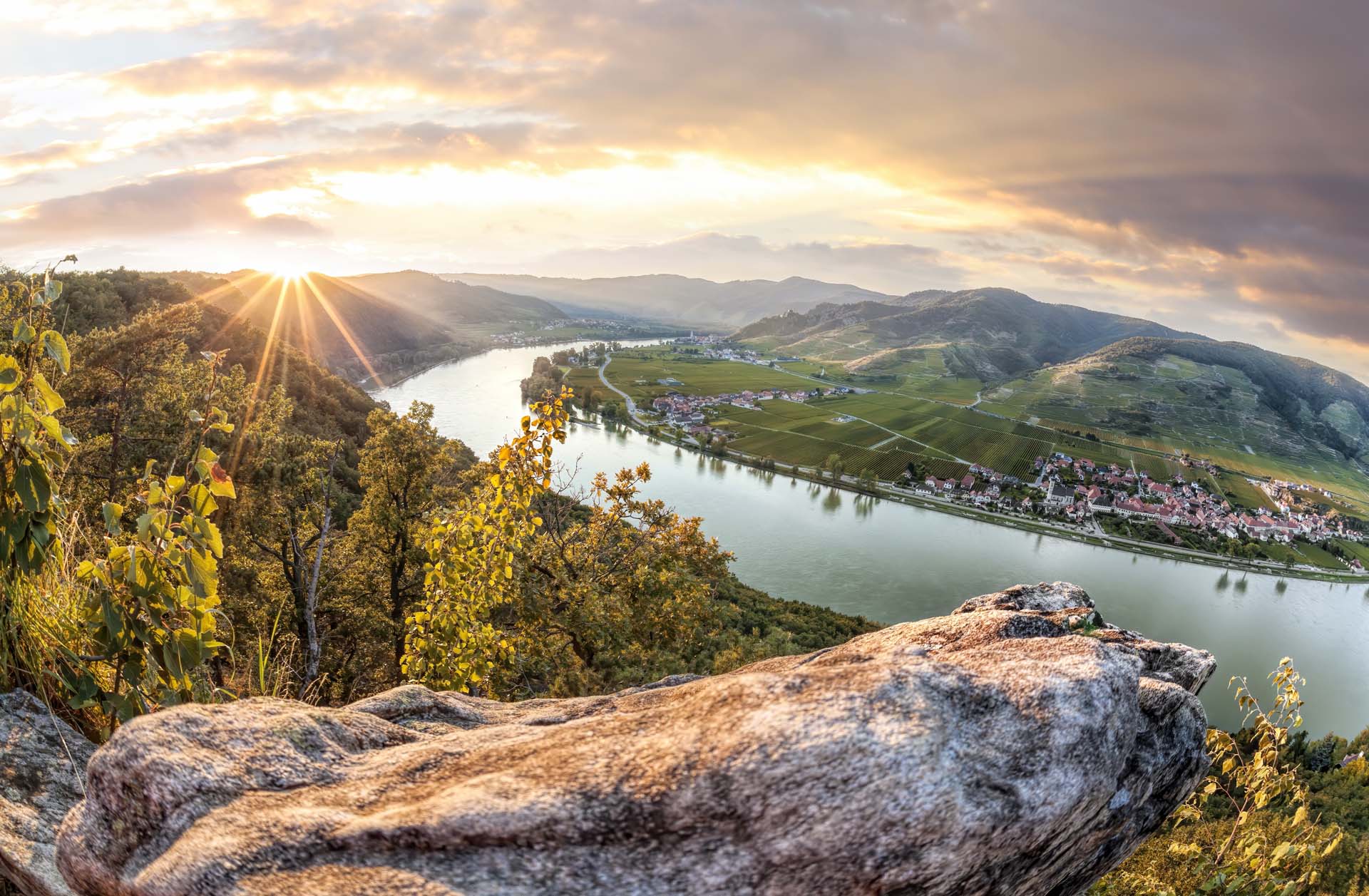 A view over the Wachau valley on the Danube
