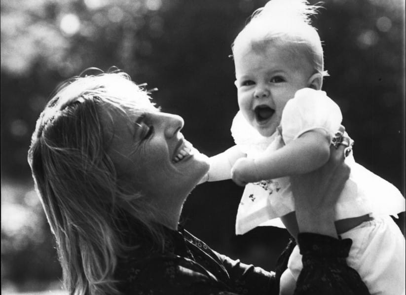 Esther Rantzen with her daughter Rebecca Wilcox as a baby