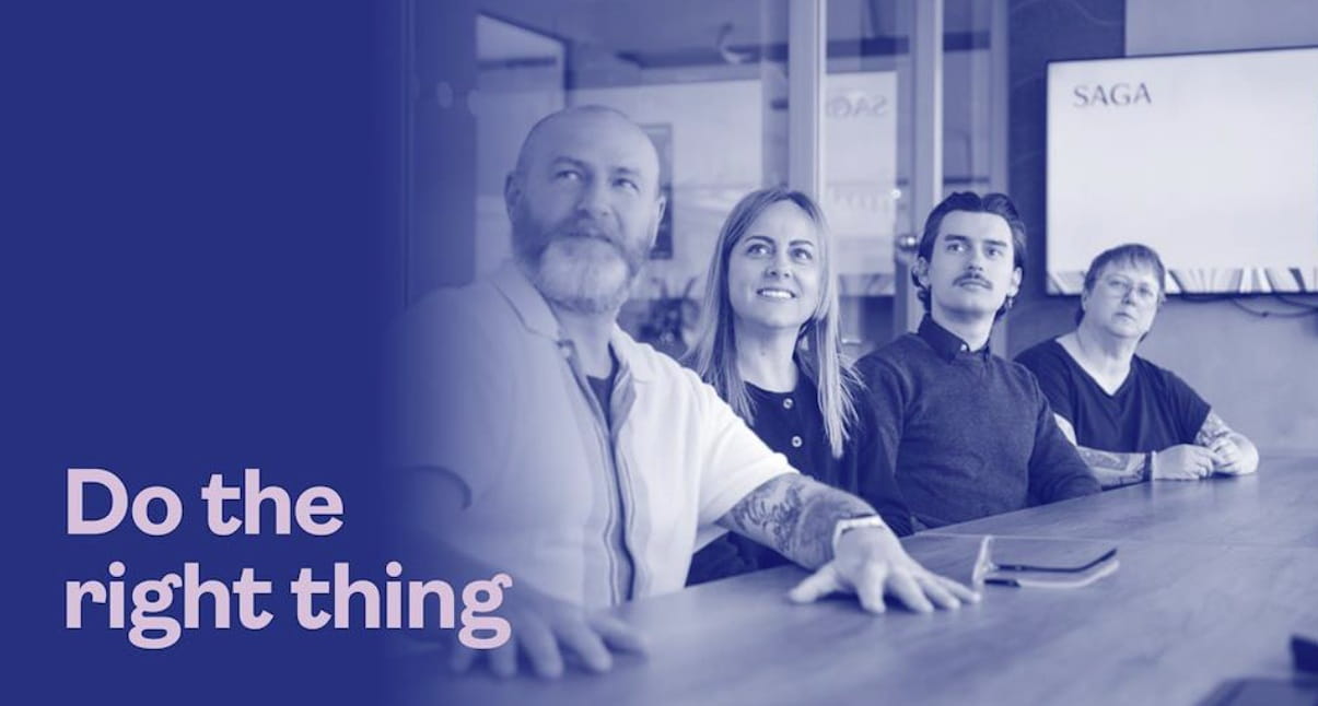 Do the right thing: four colleagues seated together around a meeting table.