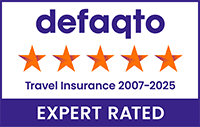 Defaqto 5 star rated travel insurance 2007 to 2025.