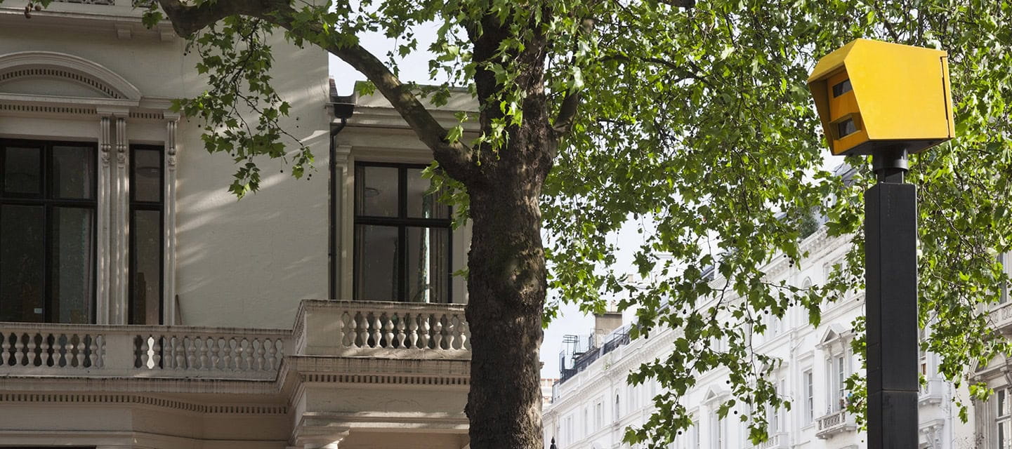 Speed camera in a street in Central London, England, UK