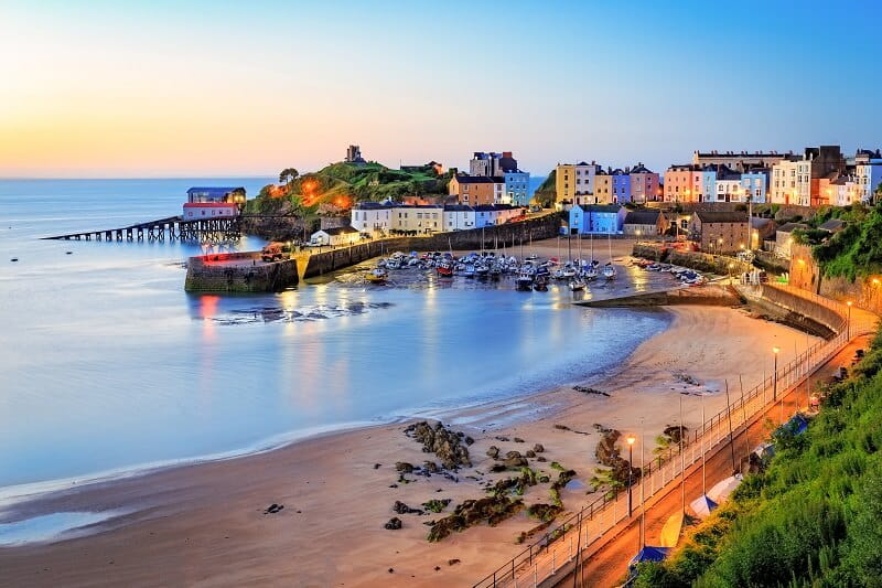 A beautiful sunrise in Tenby Harbour