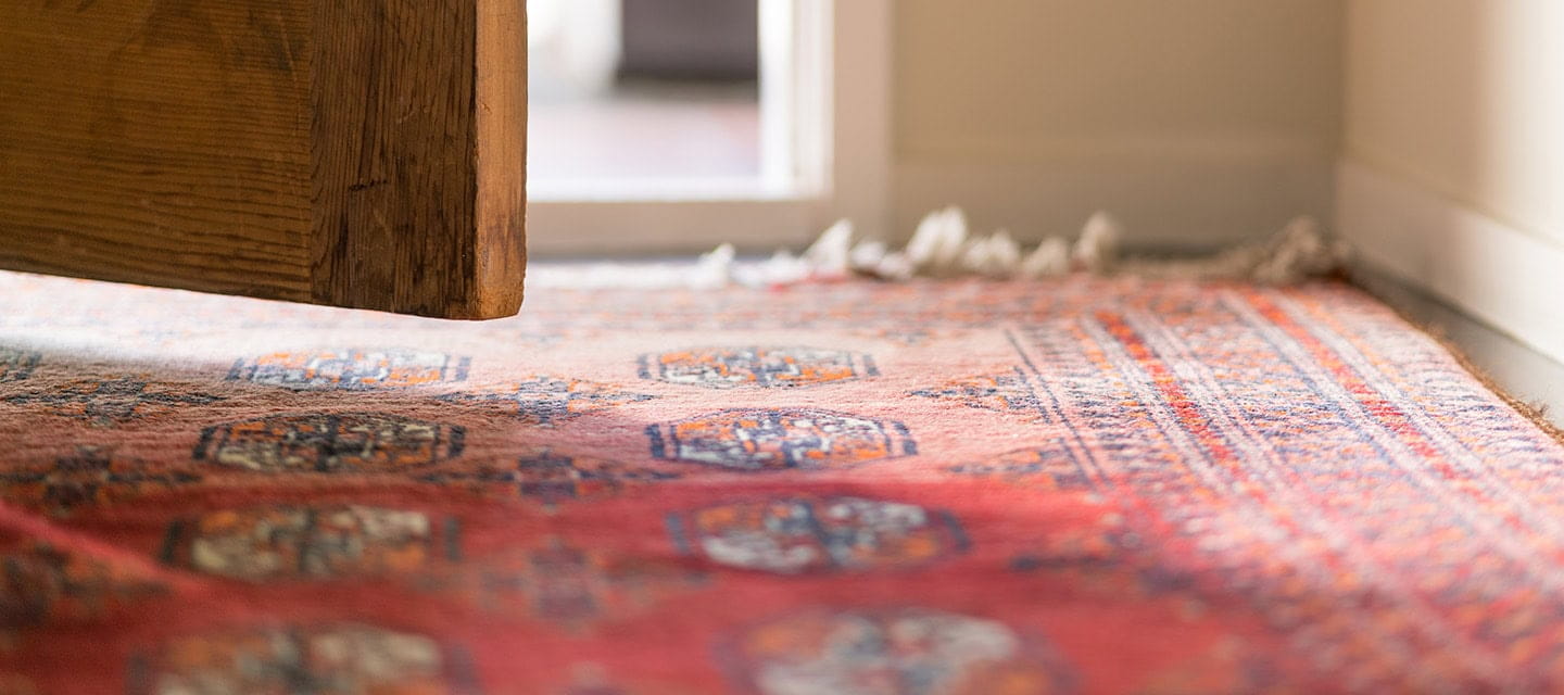 Low angle view looking out an opening domestic front door
