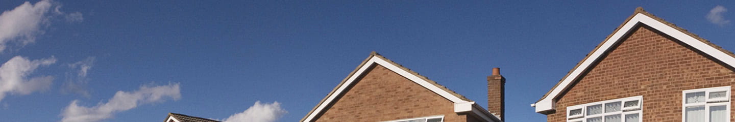 A row of British houses on a sunny afternoon