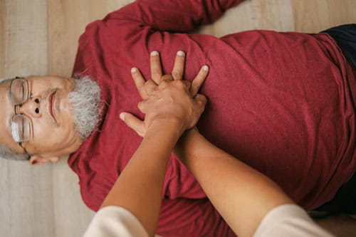 a man receiving CPR
